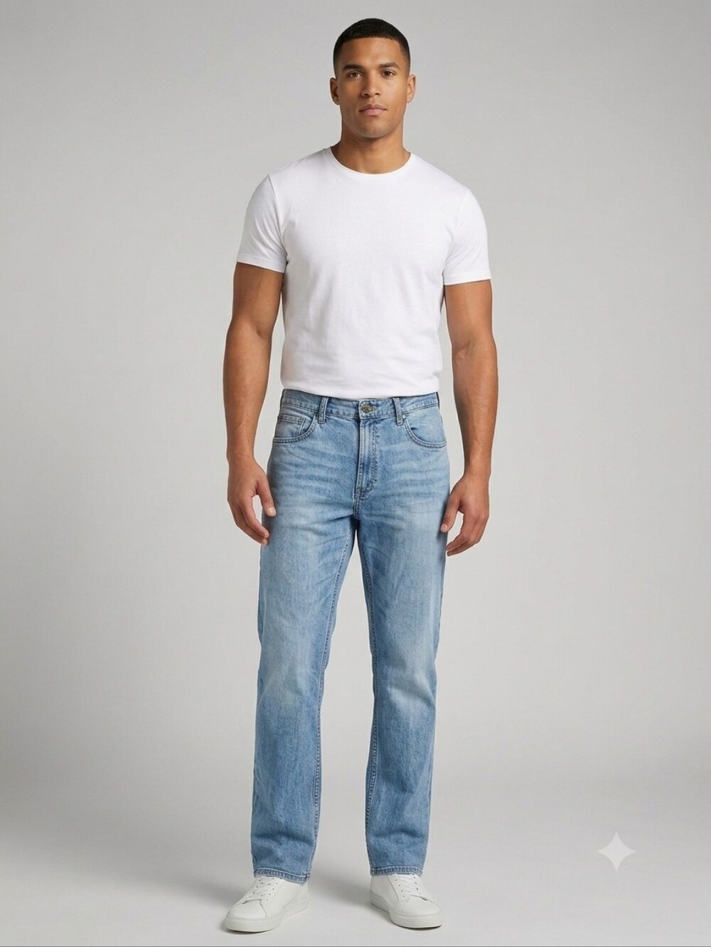 Wrangler Men's 100%Cotton Relaxed Straight Jeans Blue Wash 38×34